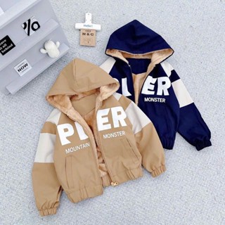    10-30kg   Áo khoác gió đẹp lót lưới lót lông cho BÉ kháng nước cản bụi. PLER 