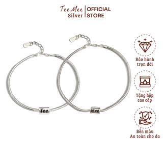 Vòng tay cặp đôi nam nữ Unisex bạc 925, lắc tay đôi khắc chữ theo yêu cầu bạn thân cá tính basic Teemee - T568