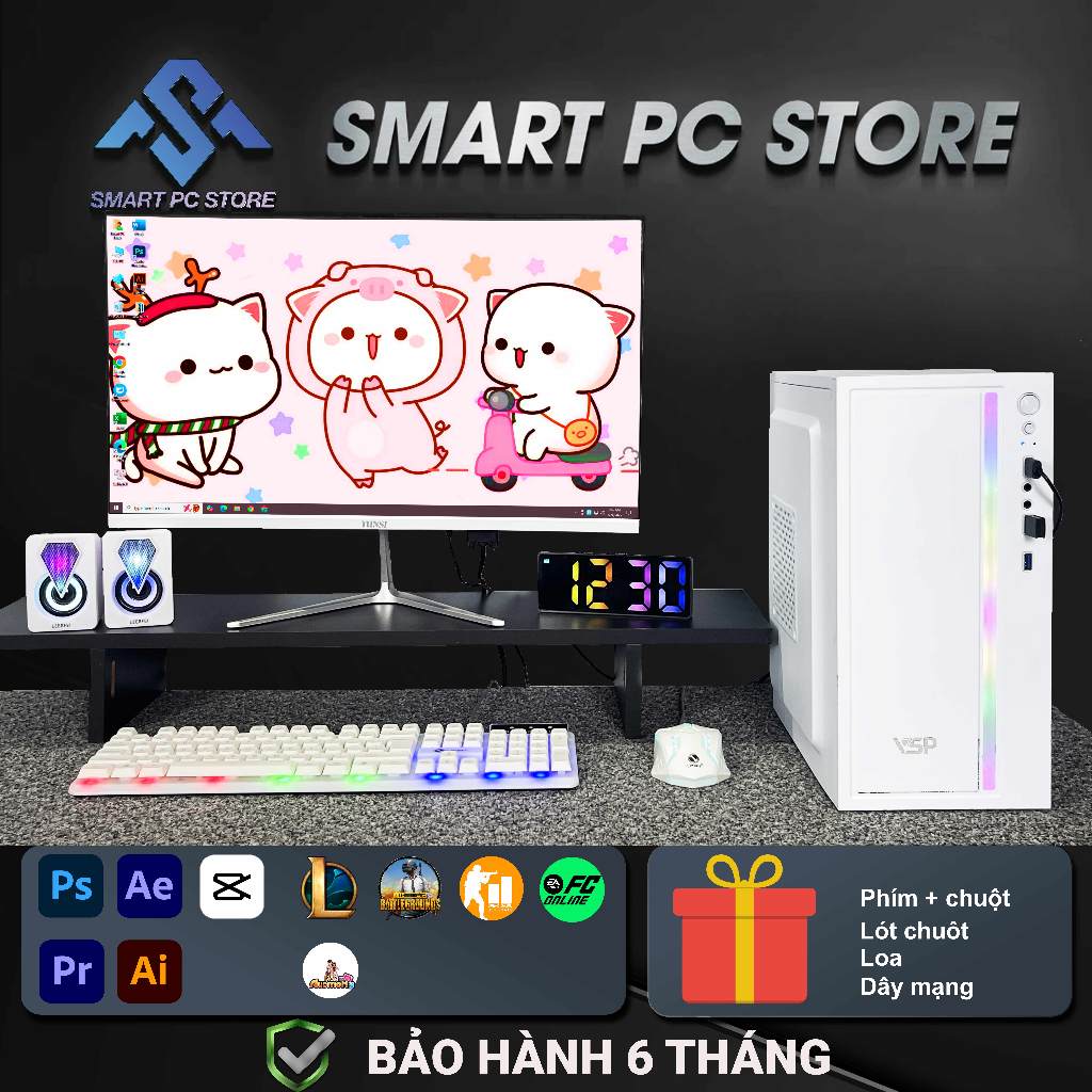Bộ máy tính PC I5 Ram 8gb Full Trắng Làm Việc Đồ Họa, Học Tập, Chơi Game Liên Minh, Fifa,Đột Kích...