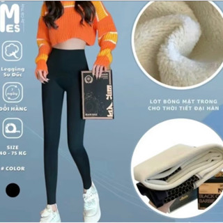  Quần Legging Lót Lông 10.0 Chất Su Đúc Chất Dày Ấm Giữ Nhiệt Tốt Bản Cạp Cao Gen Bụng 