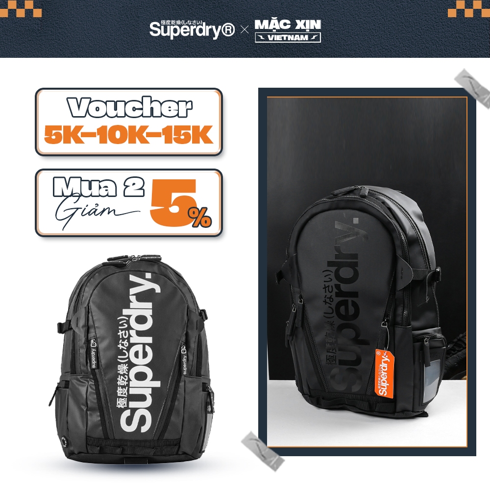 Balo Du lịch, Laptop Nam Nữ Chống Nước Superdry Mega Ripstop Tarp Backpack - Bảo Hành 12 tháng
