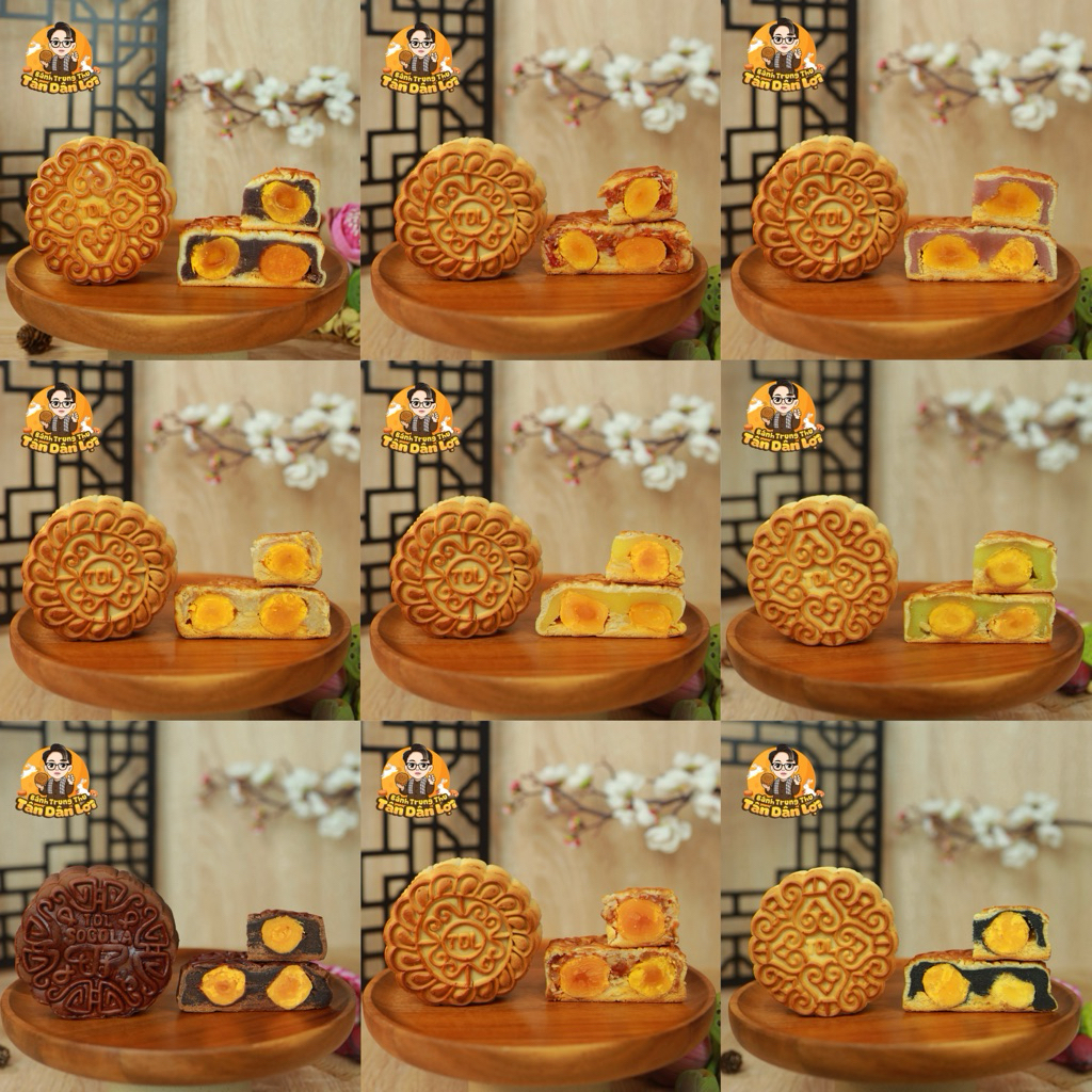 Bánh Trung Thu TÂN DÂN LỢI 200g - Bánh Mới Tự Chọn Nhân Gà Quay Xá Xíu Đậu Xanh Khoai Môn Truyền Thống