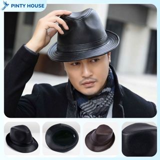  Mũ Phớt Da Cao Cấp Vành Nhỏ 4.5 cm  Nón fedora chất liệu da PU phù hợp cho nam giới thích hợp làm quà tặng ông hoặc bố 