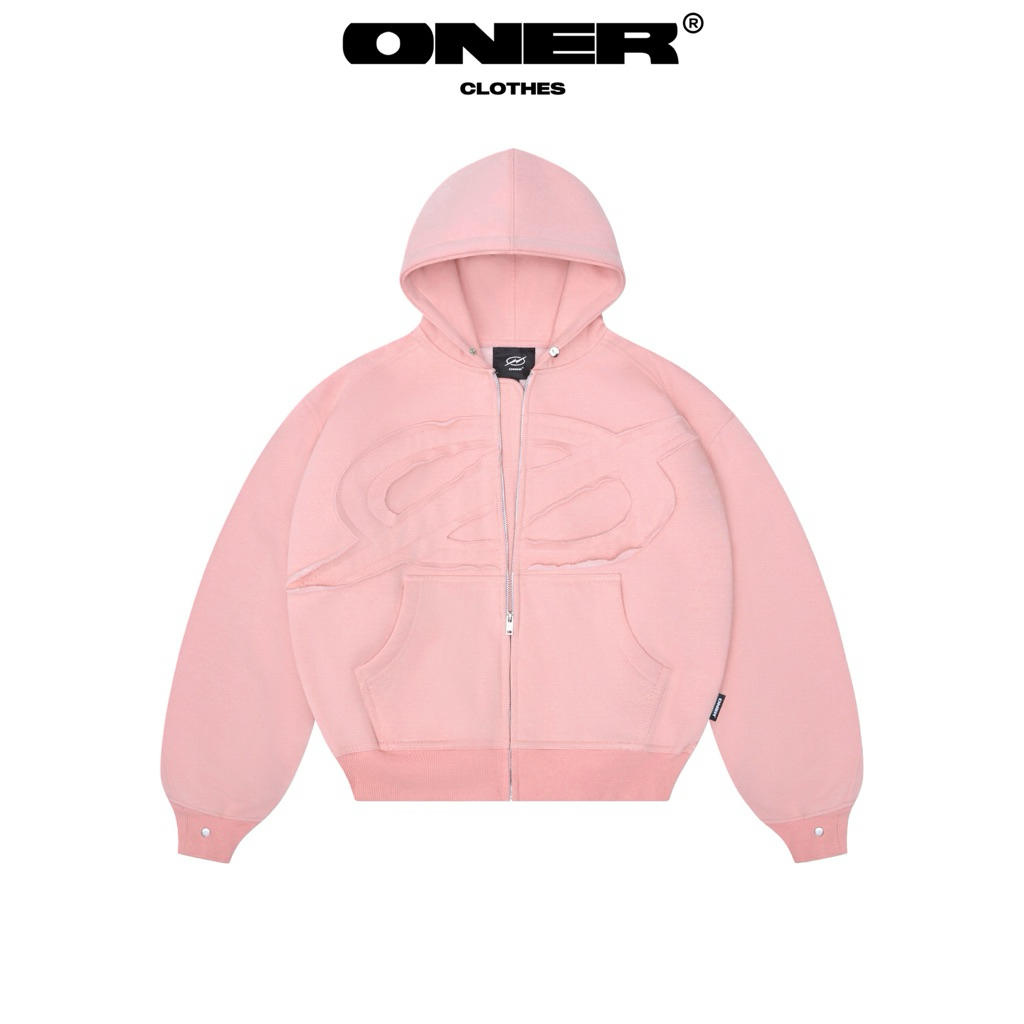 Áo hoodie zip ONER "Hellia Erris Hoodie" (Boxy - Crop - Oversize) 350gsm