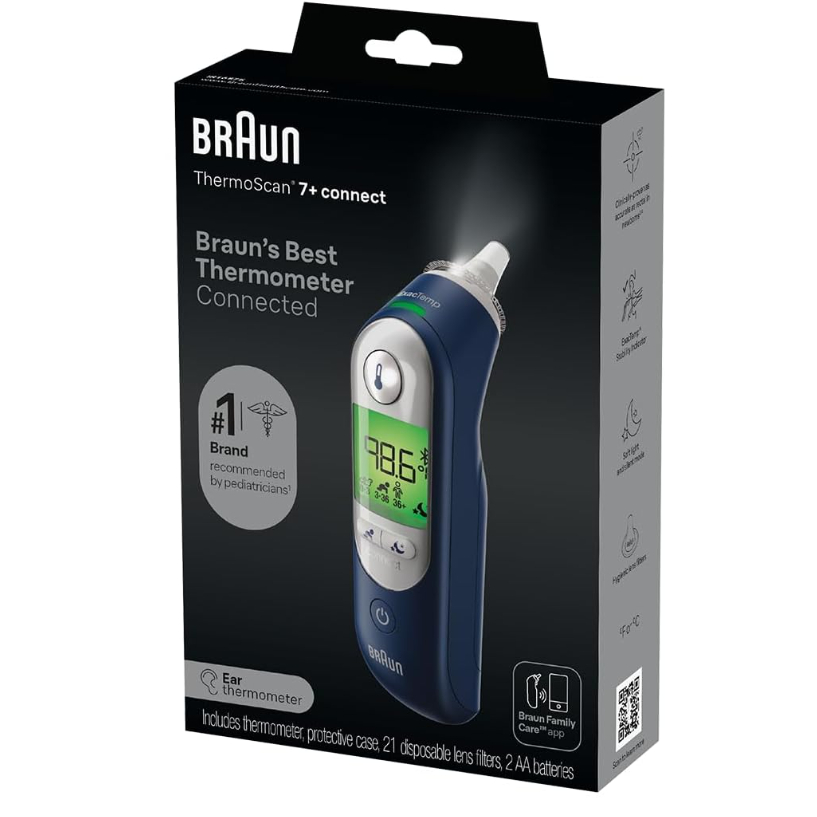 Nhiệt Kế Điện Tử Đo Tai Braun ThermoScan® 7+ Connect Digital, Braun IRT6575