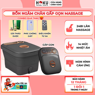 Bồn Ngâm Chân Massage DELAX Gấp Gọn, Tự Làm Nóng, 14 Mức Nhiệt, Thư Giãn, An Toàn Chống Giật BNC02