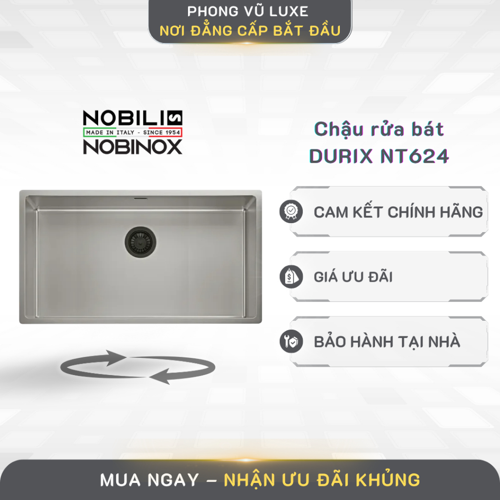 Chậu rửa bát NOBINOX DURIX NT624
