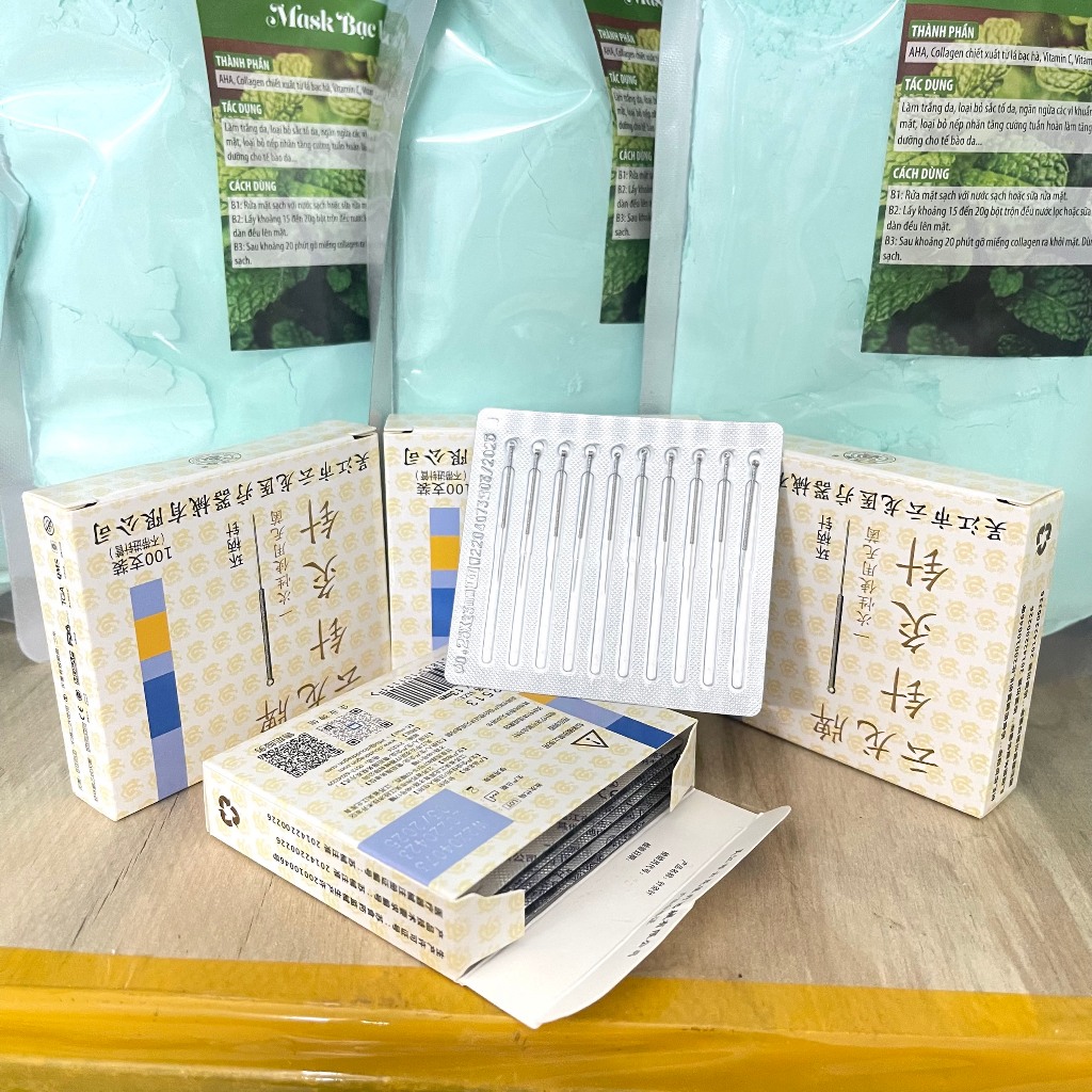 Hộp 100 kim đốt ruồi, kim châm cứu
