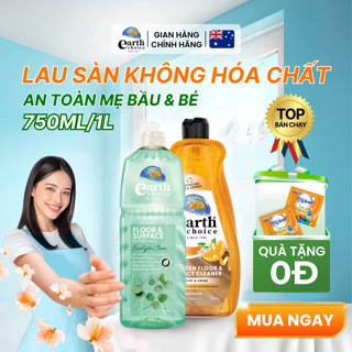 Nước Lau Sàn, Đồ Gỗ Earth Choice Siêu Sạch Tinh Dầu Thiên Nhiên Organic 1L/750ml