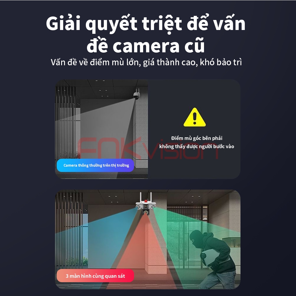 [FNKvision] Camera 4 mắt 3 màn hình Yoosee 18MP xem đêm có màu Camera ngoài trời chống mưa chống nước Bảo hành 12 tháng | BigBuy360 - bigbuy360.vn