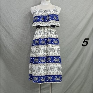Đầm lanh 2 dây, thổ cẩm, trái cây