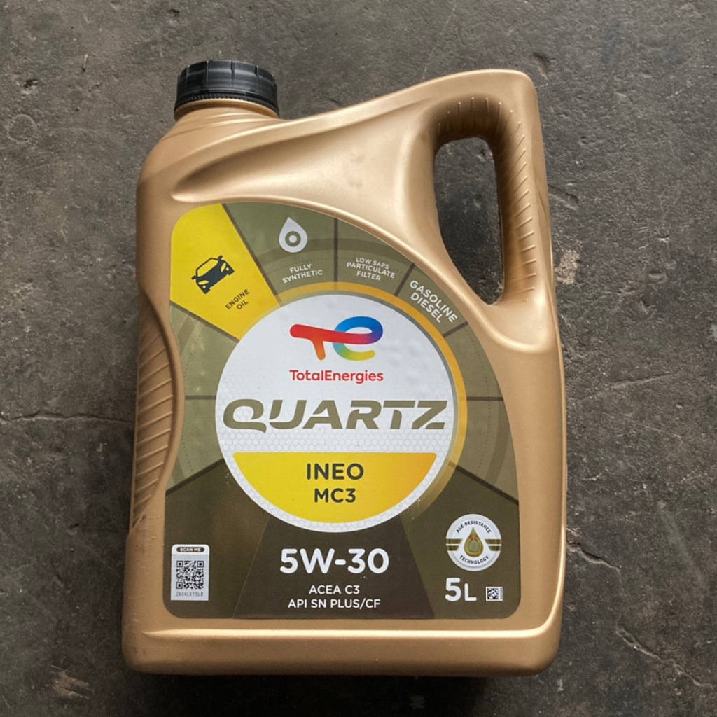 Nhớt CHÍNH HÃNG Total QUARTZ INEO MC3 5W30 ACEA C3 API SN PLUS/CF. Dùng cho động cơ xăng và dầu. Can