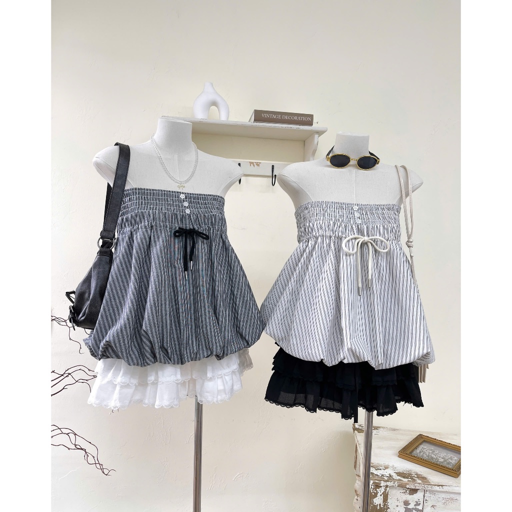 Áo quây cúc hoa mặc được 2 kiểu siu xinh - Nene_studio