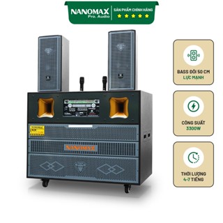 Loa Kéo Bình Bass Đôi Nanomax Pro-666A 3300w Bass 50cm x2 Karaoke Bluetooth