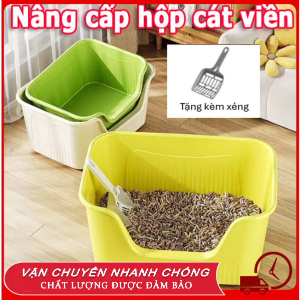  Khay vệ sinh cho mèo chậu cát mèo chậu vệ sinh cho mèo nhà vệ sinh cho mèo khay đựng cát mèo cỡ vừa tới to lớn size 60cm 