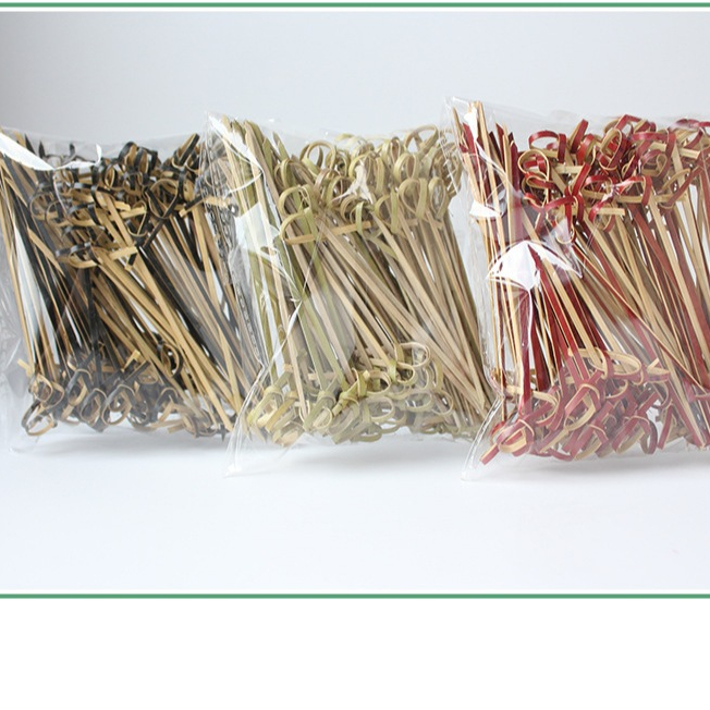 (Tăm xiên trái cây mẫu tre xoắn)Túi 100 Tăm Xiên Que Tre Trang Trí Cocktail Xiên hoa quả decor cốc l