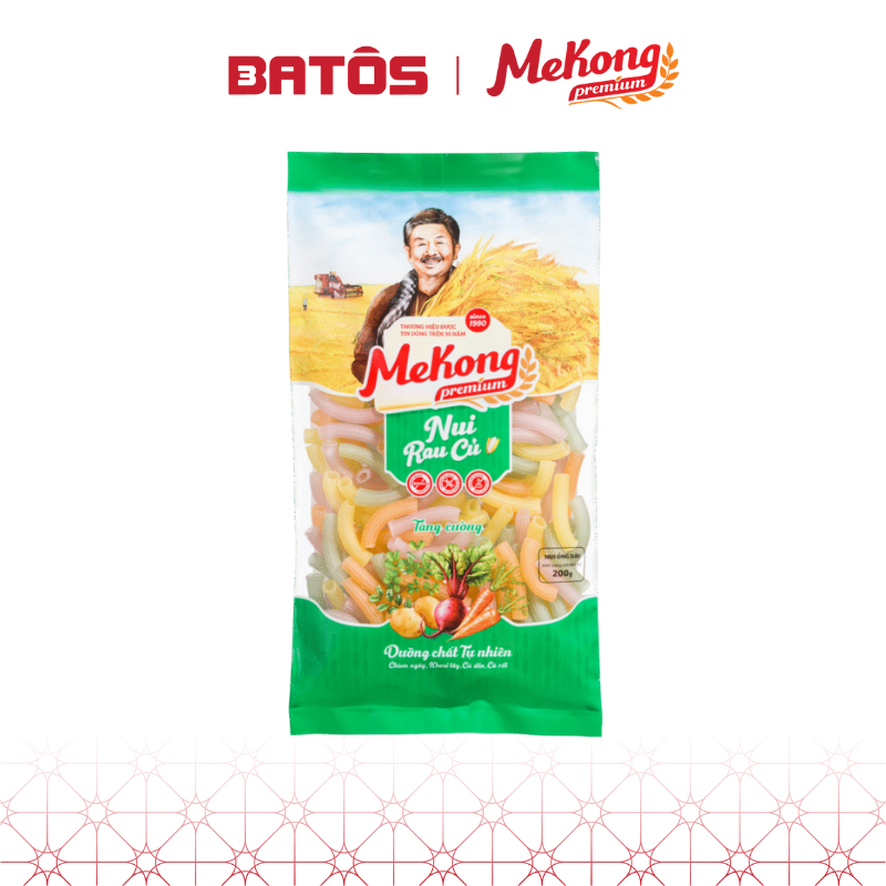 Nui Ống Rau Củ Cao Cấp thương hiệu Mekong Premium