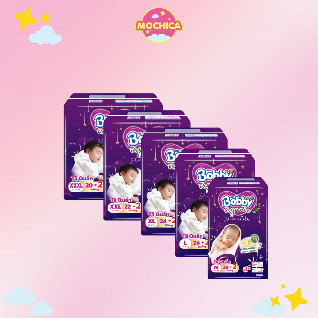 (Quà tặng không bán) Tã quần Bobby Organic Sleep Well
