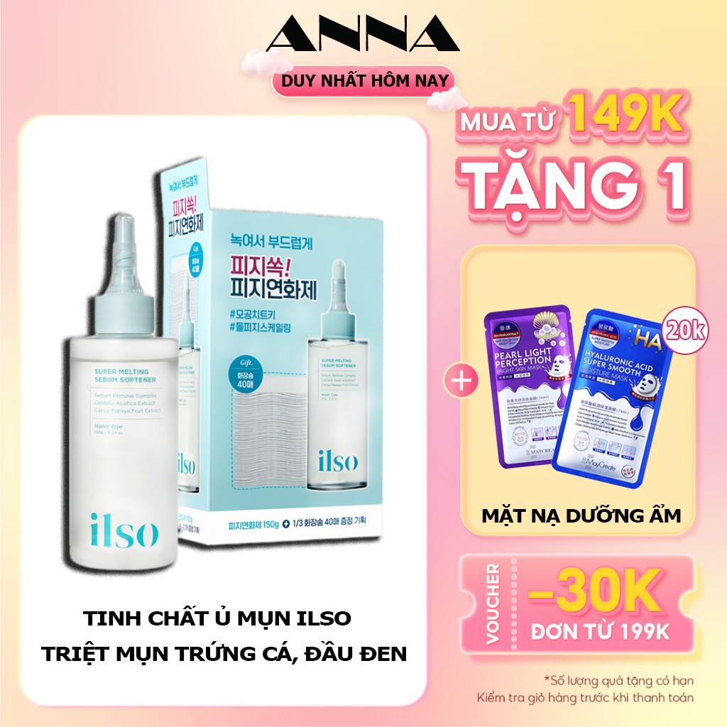 Tinh Chất Ủ Mụn Đầu Đen Làm Mềm Sợi Bã Nhờn Ilso Sebum Super Melting Serum Softener 150ml