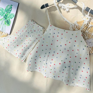 VIBES Đồ bộ 2 dây basic Cheris Straps Set họa tiết nhiều màu xinh xắn