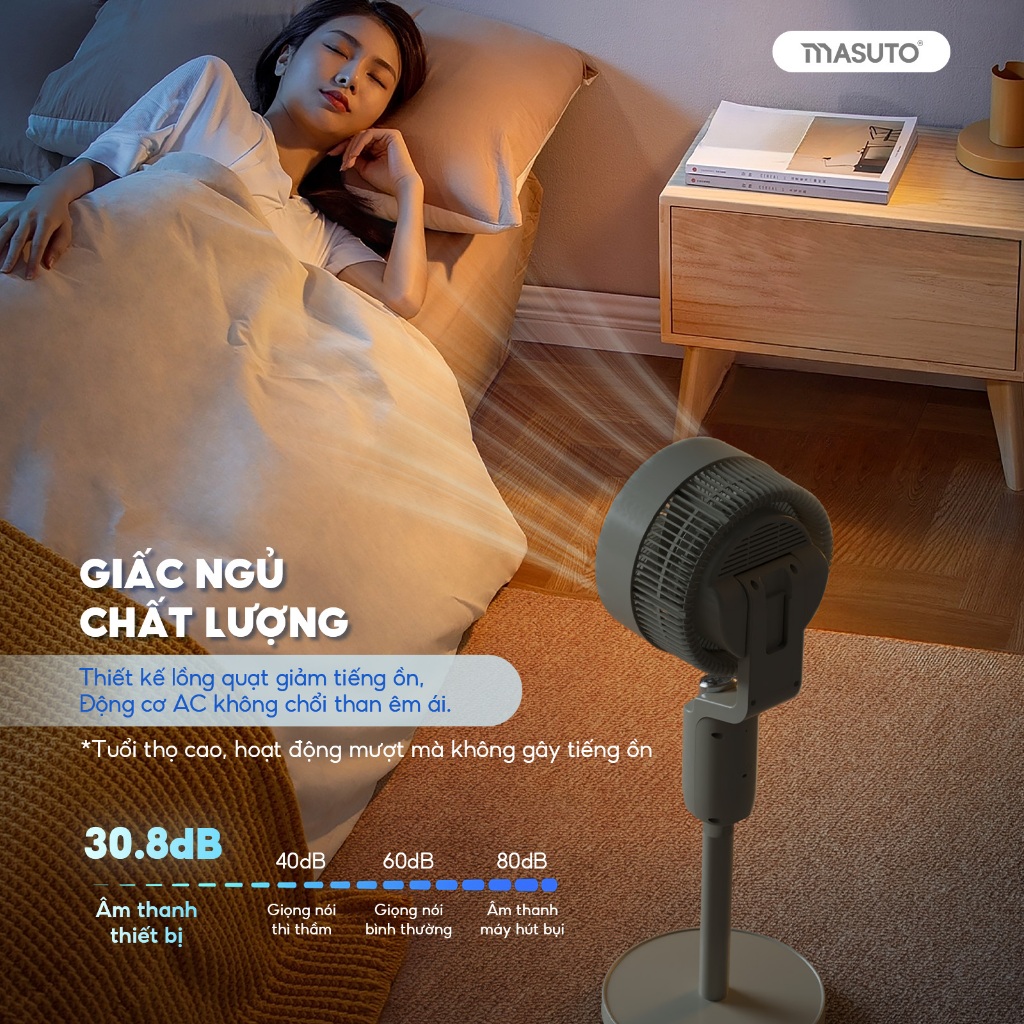 Quạt Điện Cây Masuto Thông Minh AI Điều Khiển Giọng Nói Phát Ion Âm Quạt Cây Tuần Hoàn Không Khí | BigBuy360 - bigbuy360.vn