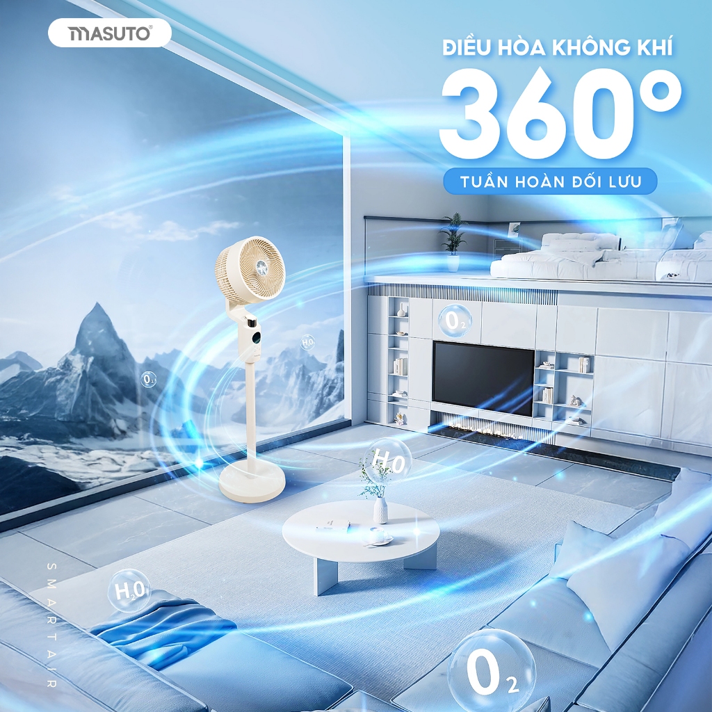 Quạt Điện Cây Masuto Thông Minh AI Điều Khiển Giọng Nói Phát Ion Âm Quạt Cây Tuần Hoàn Không Khí | BigBuy360 - bigbuy360.vn