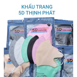 Set 100 chiếc Khẩu Trang 5D Thịnh Phát 3 lớp lọc kháng khuẩn chống bụi
