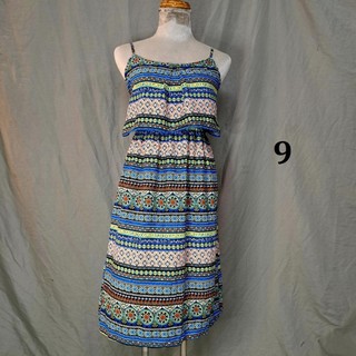 Đầm lanh 2 dây, thổ cẩm, trái cây