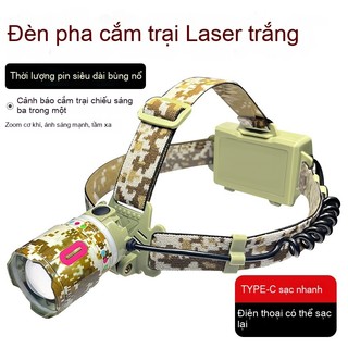 8117M Đèn pha chiến thuật đèn pin đội đầu siêu sáng đèn ngoài trời đèn tích điện cảm biến vẫy tay đèn cắm trại