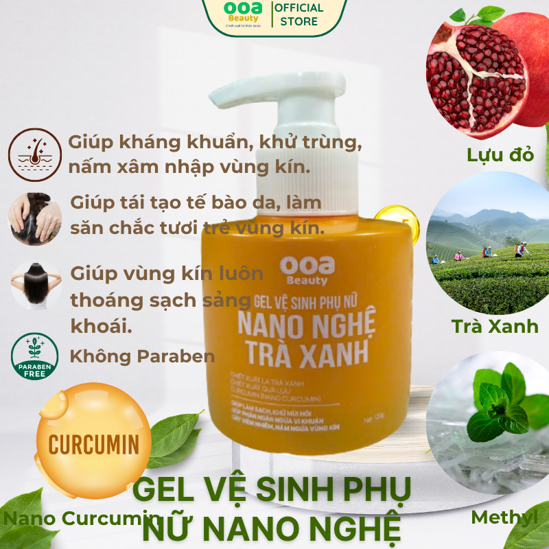 Dung Dịch Vệ Sinh -  Dung Dịch Vệ Sinh Cho Nữ - Dung Dịch Vệ Sinh Nano Nghệ Trà Xanh Ooa Beauty