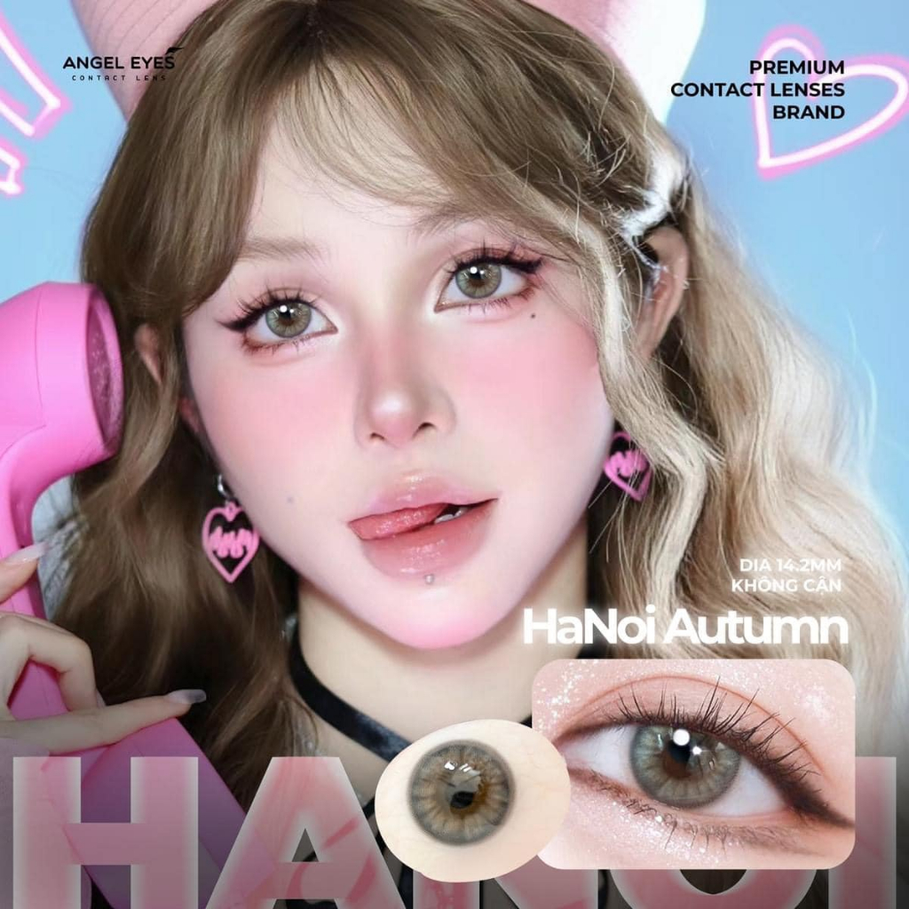 𝐇𝐀̀ 𝐍𝐎̣̂𝐈 𝐀𝐔𝐓𝐔𝐌𝐍- Lens 0 độ. Kính áp tròng xám tây man mát như mùa thu hà nội, thương hiệu ANGEL EYE