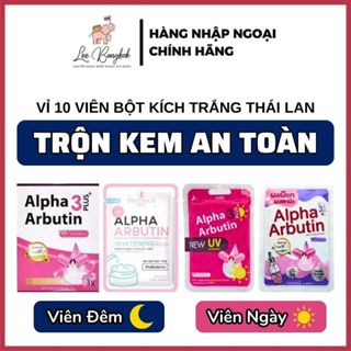 [CHUẨN THÁI] Viên Bột Kích Trắng Alpha Arbutin 3 Plus Ngày - Đêm Vỉ 10 Viên Trộn Trắng Da An Toàn - Lee Bangkok