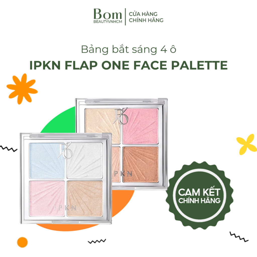 [KHÔNG CỌ] Bảng Highlight 4 ô IPKN Flap One Face Palette 9,6g (02/2027)