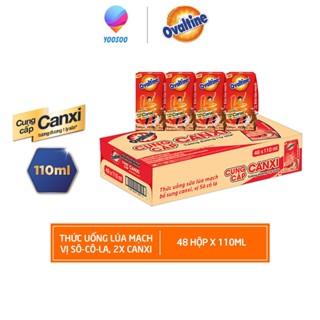 (X2 CANXI) Thùng 48 hộp 180/ 110mL Thức uống lúa mạch gấp đôi Canxi hương vị sôcôla OVALTINE -YOOSOO