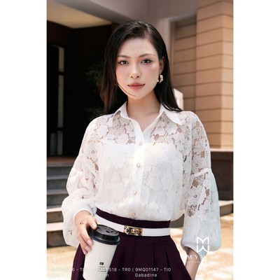 Áo Sơ Mi Trắng Ren Nữ MY WAY Tặng Kèm Áo Quây Cao Cấp 1MA03716 2MATB518