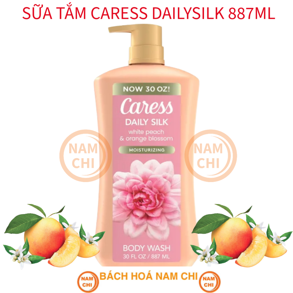 Sữa Tắm Hương Nước Hoa CARESS Daily Silk White Peach&Orange Blossom 887ml