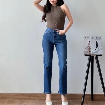 Quần jean ống côn ống đứng jean 4 chiều co giãn 3 màu thời trang Callene (XK827)