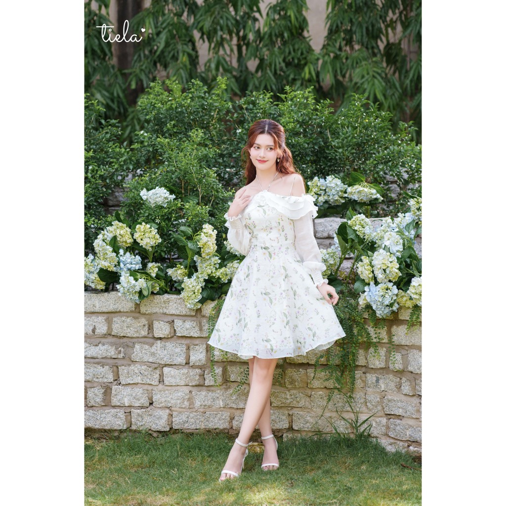Đầm nữ Tiela hở vai bông size XL - Thanh lý