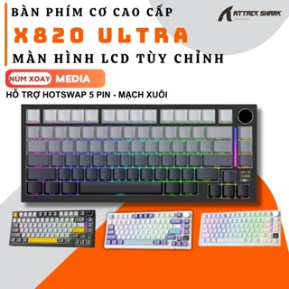  Bàn Phím Không Dây Attack Shark X820 Ultra - Màn Hình LCD Thông Minh Switch Linear Hotswap App 