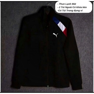 Áo Khoác Thể Thao Nam Nữ Màu Đen PUM Chất Thun Lạnh Poly 2 Da Cao Cấp,Mềm Mịn Áo Khoác Thu Đông Mr bean