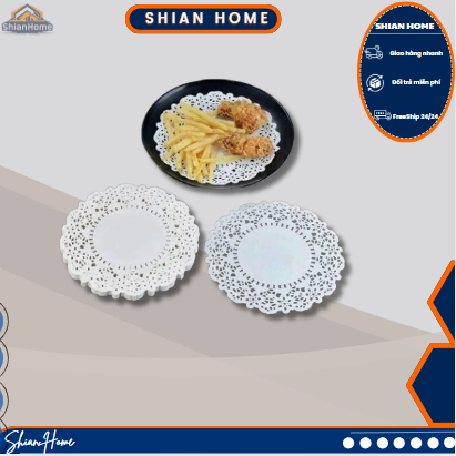 ( SET 140 TỜ GIẤY NẾN THẤM DẦU HÌNH HOA REN ) giấy thấm dầu lót đĩa hình hoa 【 T4 P27 A0 】