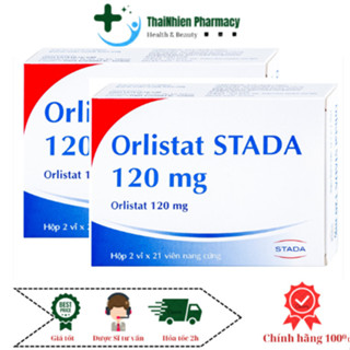 Combo 2 hộp viên uống giảm cân thải mỡ Orlistat stada 120mg (mỗi hộp 42 viên)