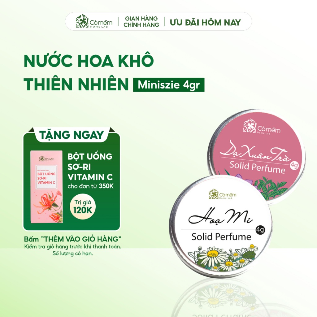 Nước hoa khô Nữ Thơm Lâu Mùi ngẫu nhiên Cỏ Mềm 4g