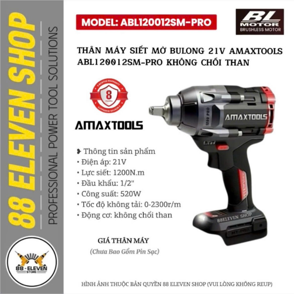 Máy Siết Mở Bulong 21V Amaxtools ABL120012SM-PRO