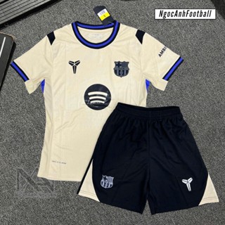 Bộ Quần Áo Bóng Đá Barcelona Sân Khách Màu Kem 2024 – Chất Thái Mịn, Form Chuẩn Nam