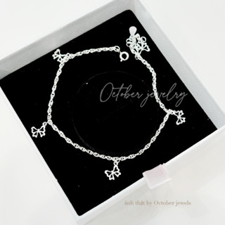 Lắc chân bạc nữ OCTOBER JEWELRY - Tổng hợp các mẫu lắc chân bạc ta đơn giản F65 (tặng kèm hộp nơ)