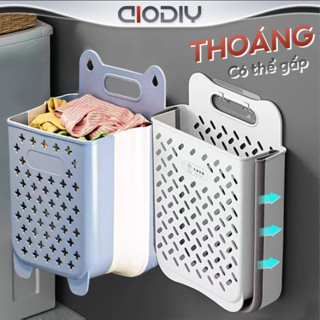  Sọt đựng quần áo bẩn treo tường nhà tắm chất liệu nhựa pp&tpe chống ẩm gấp gọn tiện lợi giỏ nhựa 