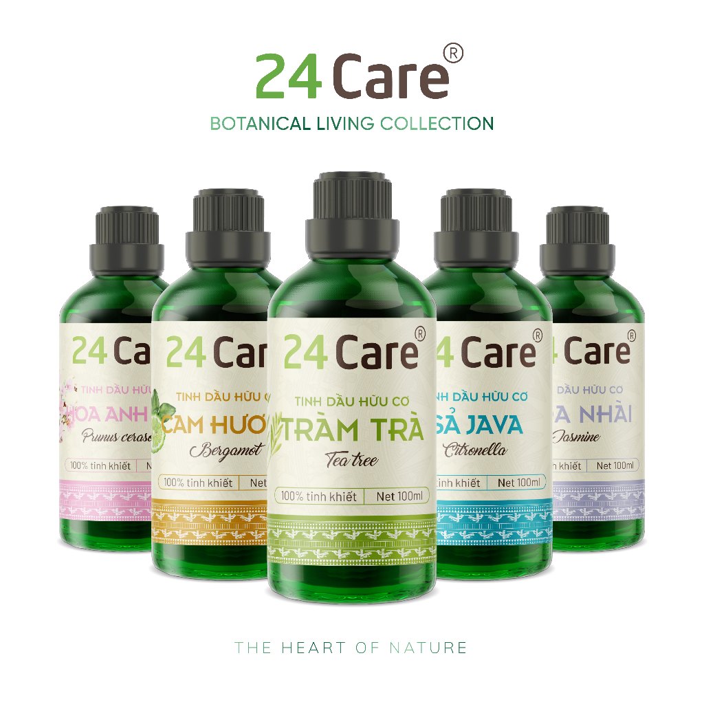 [100ml] Tinh dầu 24Care nguyên chất - xông thơm phòng, khử mùi, xua đuổi côn trùng