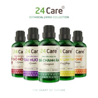 [50ml] Tinh dầu 24Care Đa Dạng Mùi nguyên chất - xông thơm phòng, khử mùi, xua đuổi côn trùng