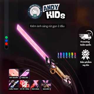 Đồ chơi kiêm nhựa phát sáng ANDY KIDS lightsaber kiếm 2 đầu Halloween đồ chơi trẻ em hóa trang